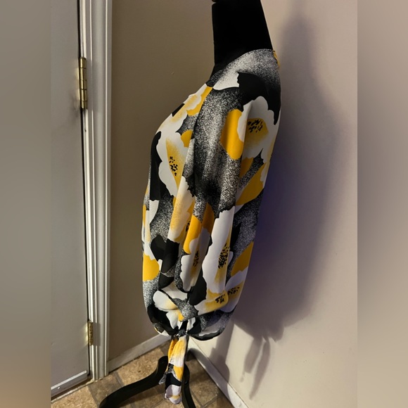 Floral office blouse size 14, vintage - Picture 2 of 4